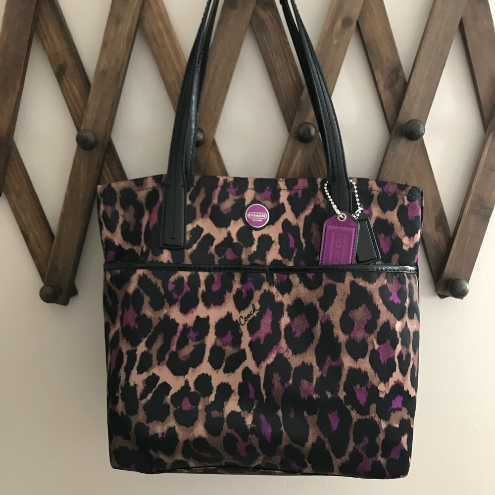Coach Purple Cheetah Purse/Tote